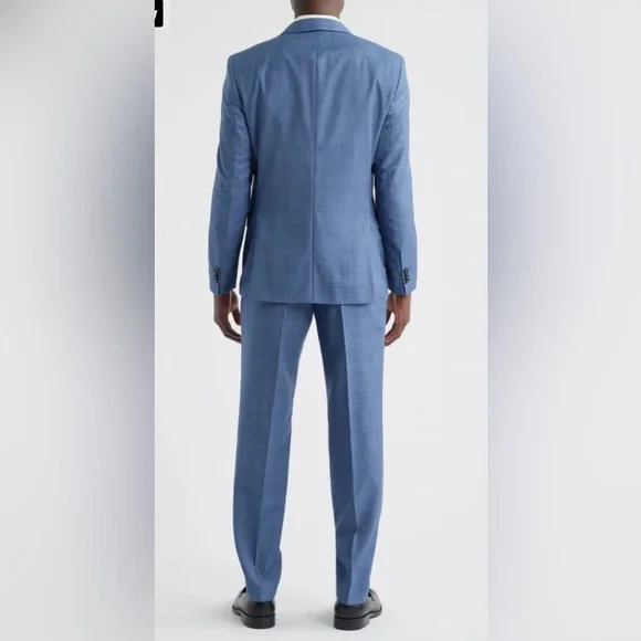 NEW BOSS Elegant Slim Fit Blue Suit Set - Picture 3 of 8